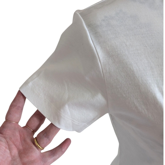 Carven Tee I Women's Small Blanc Optique White Purple Heart Graphic Kitschy Y2K - Picture 5 of 13